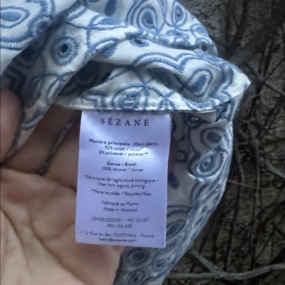 Sezane Blue Floral Patterned Women's Top - Picture 5 of 6